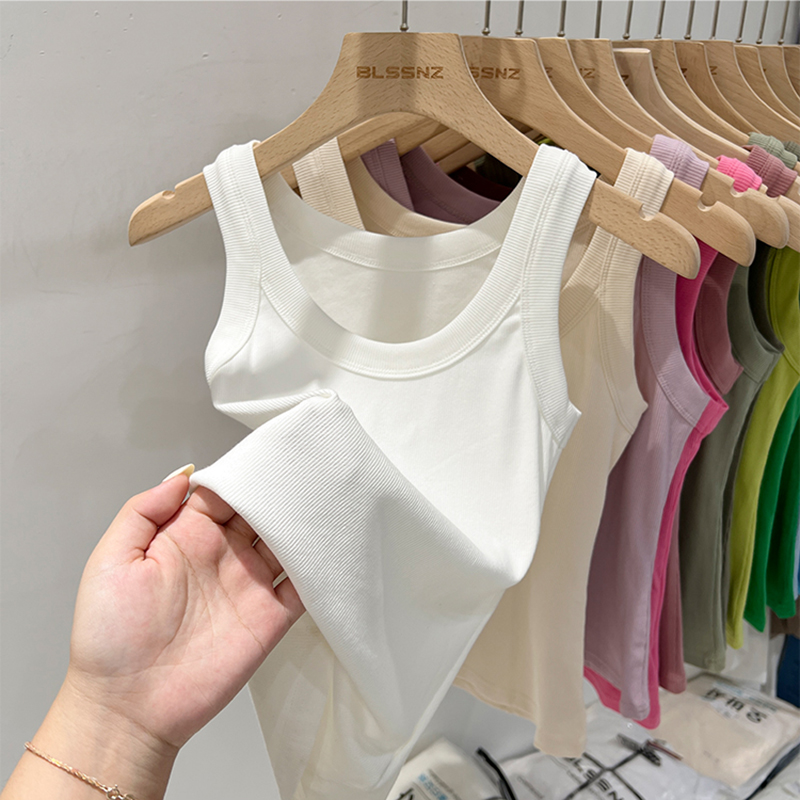 Tank Top Ribbed - Tank Top Wanita Polos Kerah Bulat