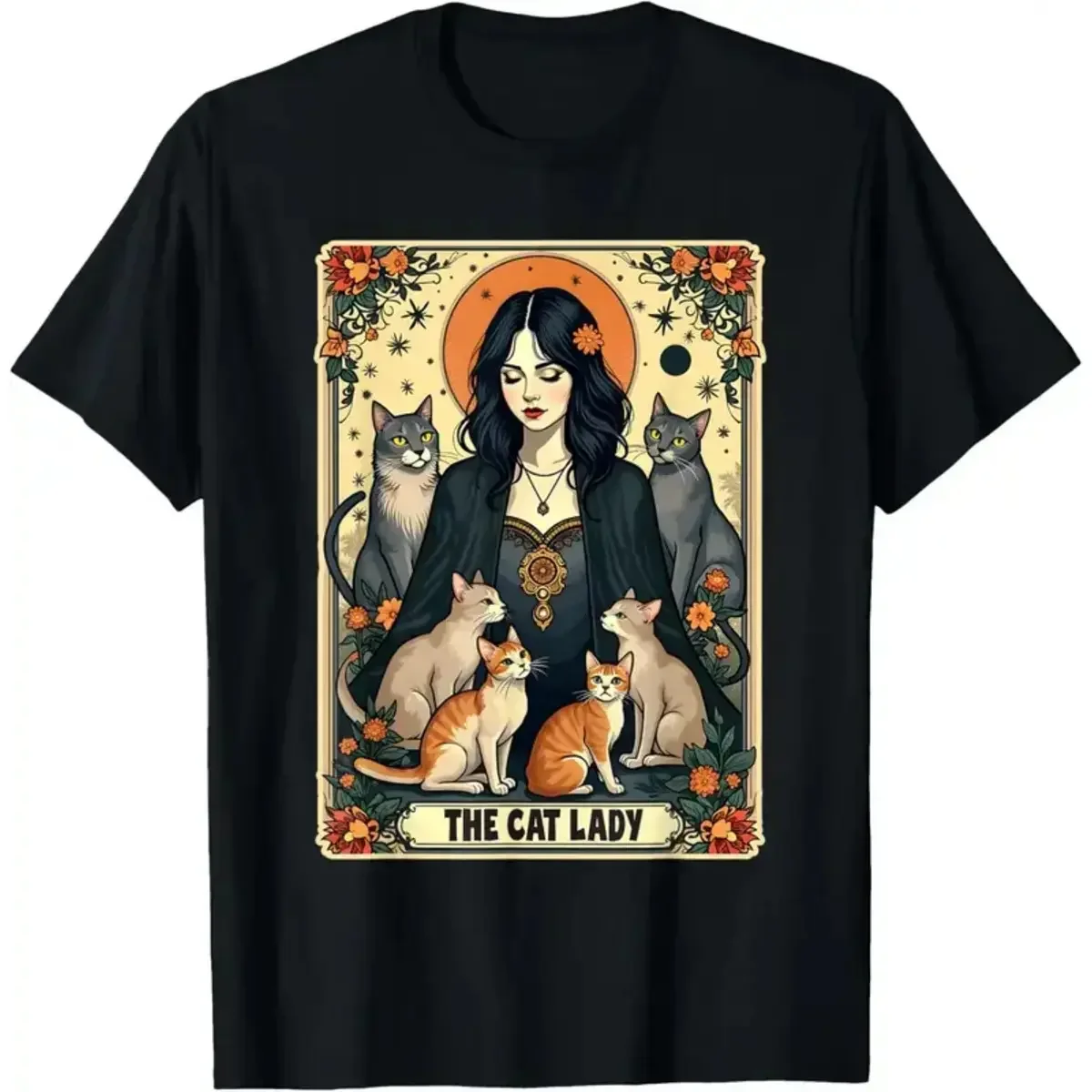 Undershirt Crew Neck - Kaos Unisex The Cat Lady Tarot