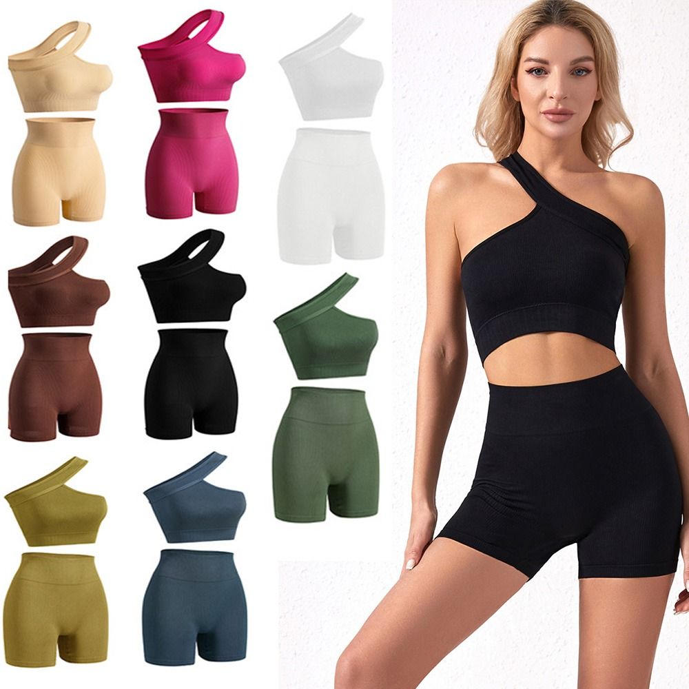 2 Set Pakaian Olahraga Wanita  - Tank Top Ribbed ulasan dan harga