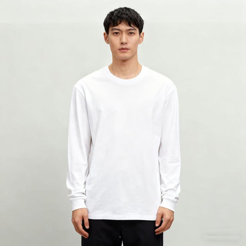 Kaos Pria Lengan Panjang Kerah - Undershirt Crew Neck ulasan dan harga